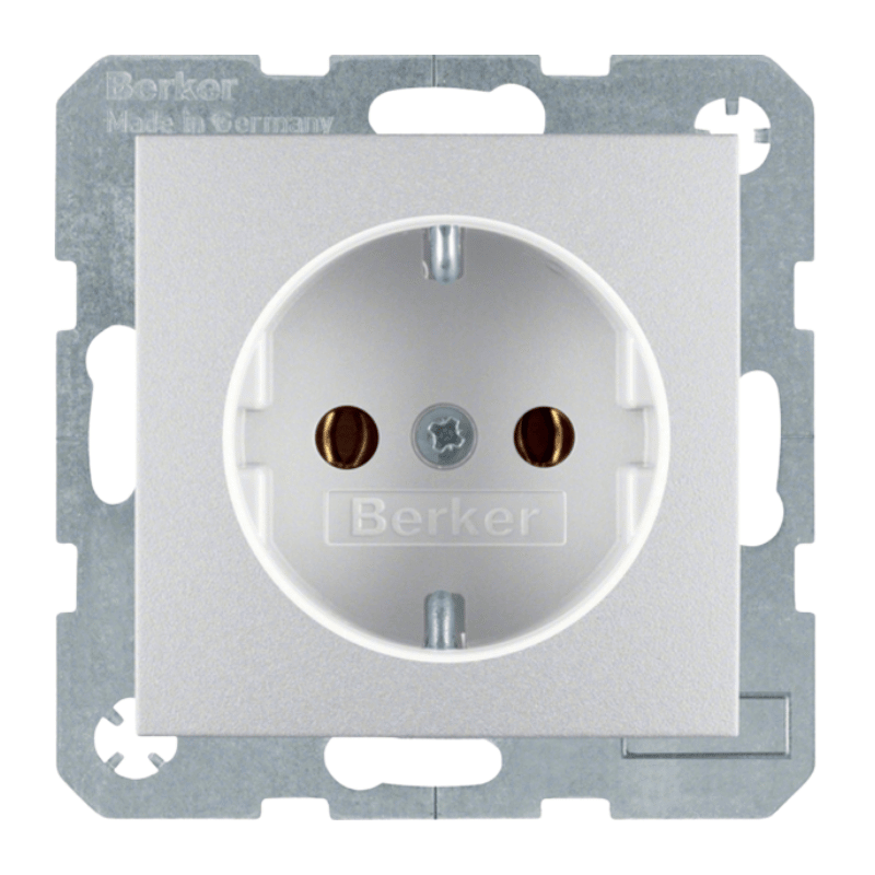 Berker 47431404 Schuko-Steckdose – S.1/B.3/B.7, alu matt