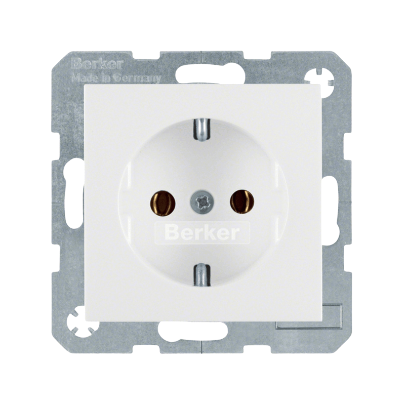 Berker 47438989 Schuko-Steckdose – S.1/B.3/B.7, 16A, 250V, polarweiß glänzend