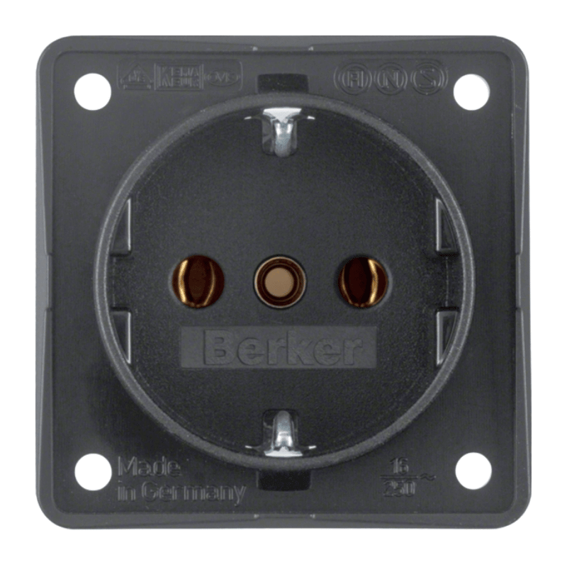 Berker 941852505 Schuko-Steckdose – Integro, Schraubklemmen, anthrazit matt