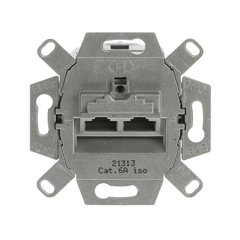 Busch-Jaeger 0218/12-101 Netzwerkdose – 2-fach, Cat.6a, RJ45