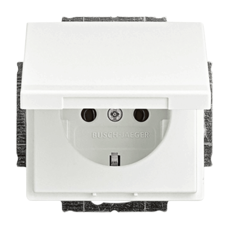 Busch-Jaeger 20EUK-884 Schuko-Steckdose – Future, Klappdeckel, studioweiß matt