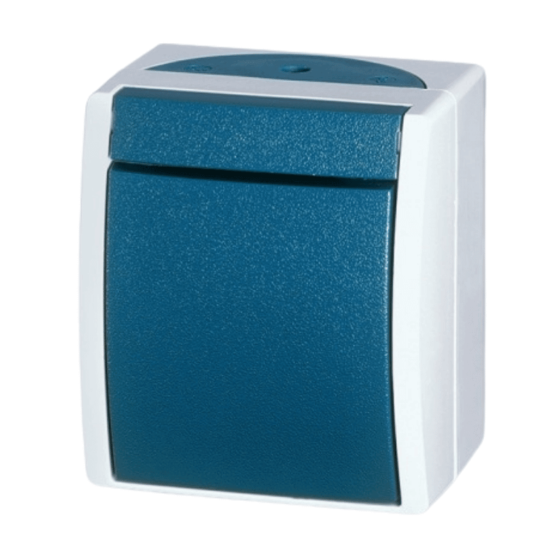 Busch-Jaeger 2601/6W-53 Wippschalter – Ocean, Wechselschalter, grau/blaugrün