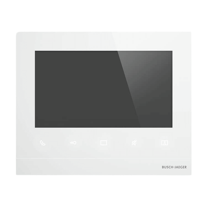 Busch-Jaeger M22381-W-03 Video-Innenstation – Welcome, 7 Zoll, Freisprechfunktion, Glas, weiß