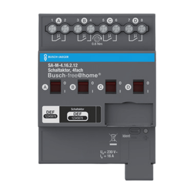 Busch-Jaeger SA-M-4.16.2.12 Schaltaktor – free@home, 16 A, 4-fach