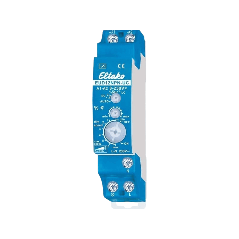 Eltako EUD12NPN-UC Dimmschalter REG – RLC, LED, Memory, 400 W, 8–230 V, 1TE