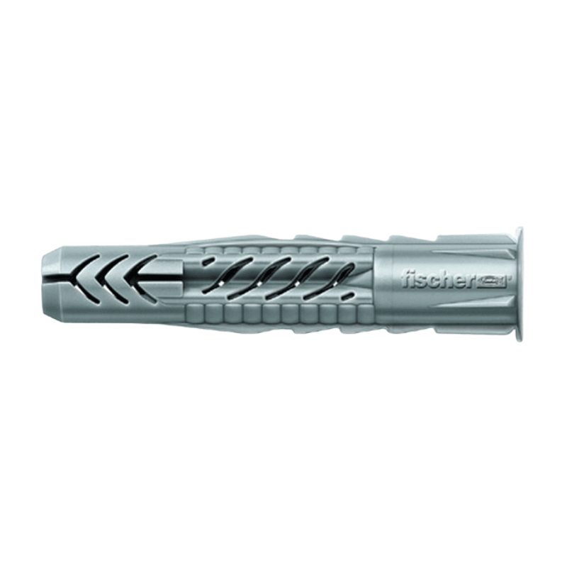 Fischer 062756 Universal-Dübel 6x35mm – Ø 6 mm, mit Rand, Grau, 100 Stück