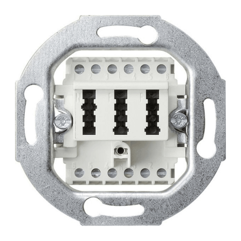 Gira 003202 TAE-Anschlussdose – TAE 2 x 6/6 NFF Einsatz, Weiß