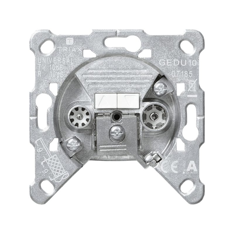 Gira 004100 Antennendose – System 55, 2-fach, Durchgang, Universal, 10 dB
