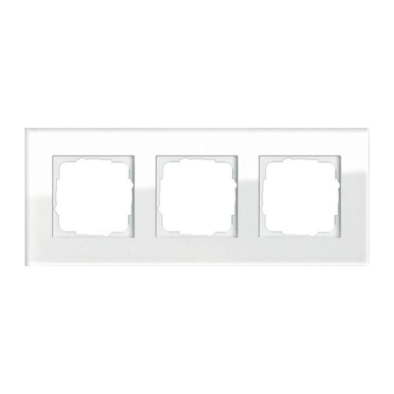 Gira 021312 Rahmen – Esprit, 3-fach, Glas, weiß