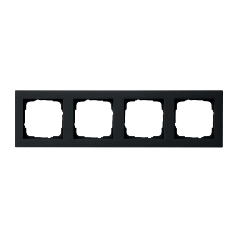 Gira 021409 Rahmen – E2, 4-fach, schwarz matt