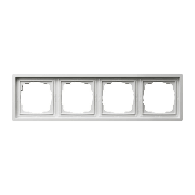 Gira 0214112 Rahmen – Flächenschalter, 4-fach, reinweiß glänzend