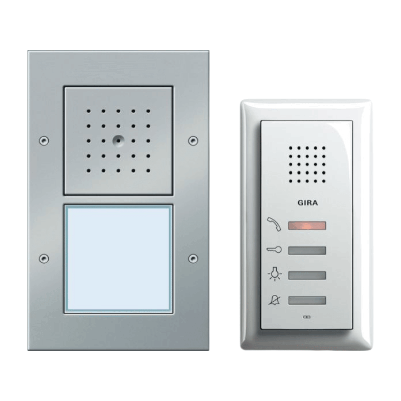 Gira 049543 Türsprechanlage – TX_44, Einfamilienhaus-Paket, Audio, AP-Türstation, weiß, alu