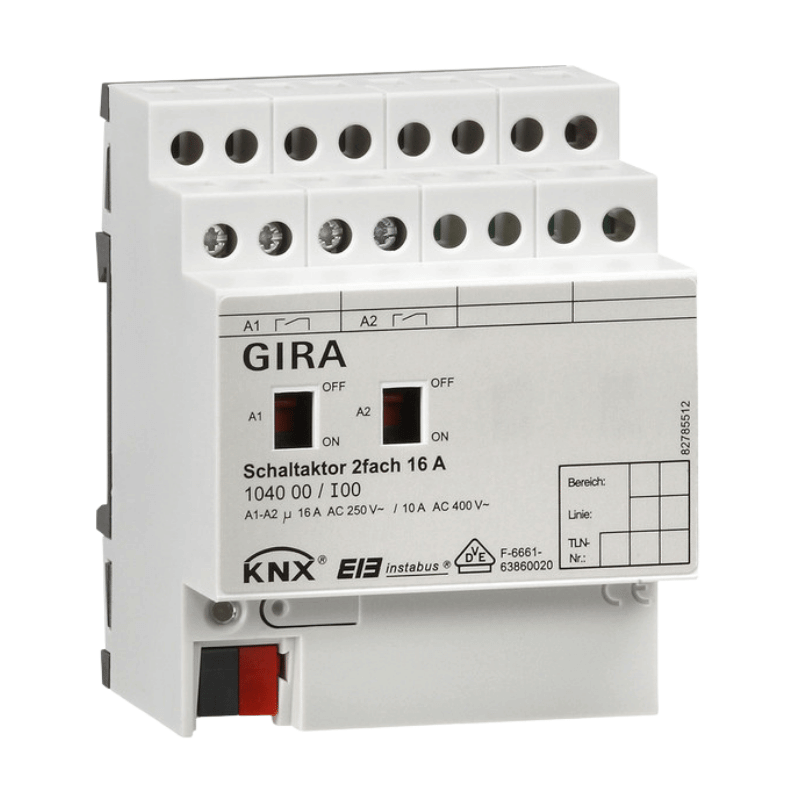 Gira KNX-Schaltaktor 104000 – 2-fach, 16 A, REG