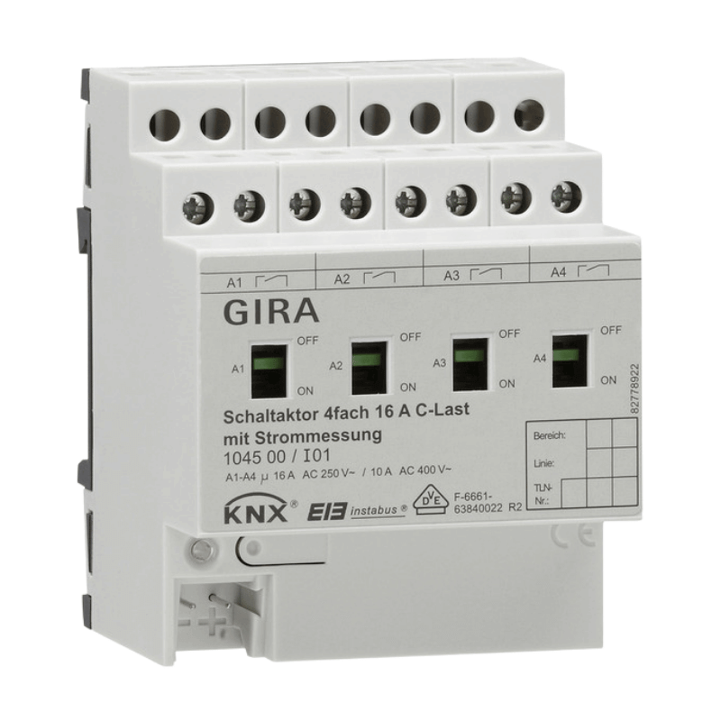 Gira KNX-Schaltaktor 104500 – 4-fach 16 A, REG