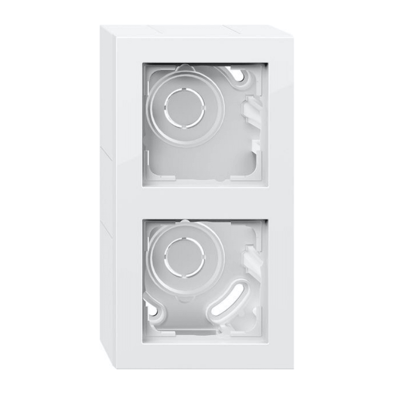 Gira 106229 Aufputzgehäuse mit Rahmen E2 – 2-fach, reinweiß glänzend