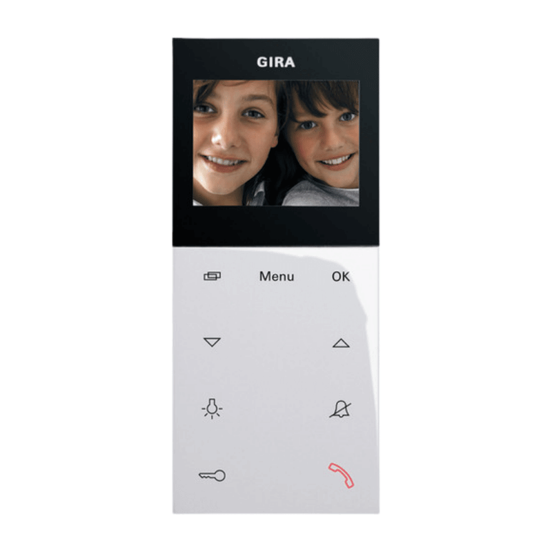 Gira 123903 Wohnungsstation System 55 – Video, reinweiß glänzend, 2,2 Zoll