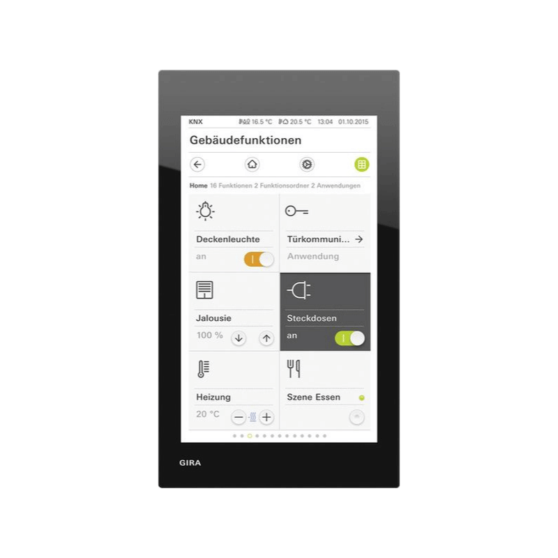 Gira 206905 KNX-Touchpanel – G1, PoE, 6 Zoll, Glas, schwarz