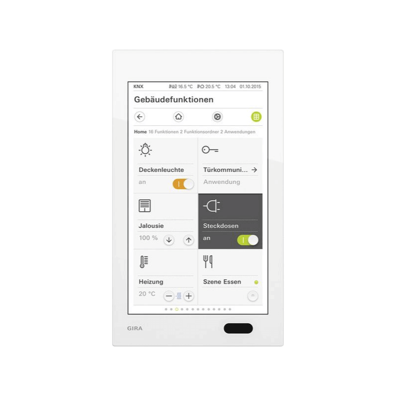 Gira 206912 KNX-Touchpanel – G1, PoE, 6 Zoll, Glas, weiß