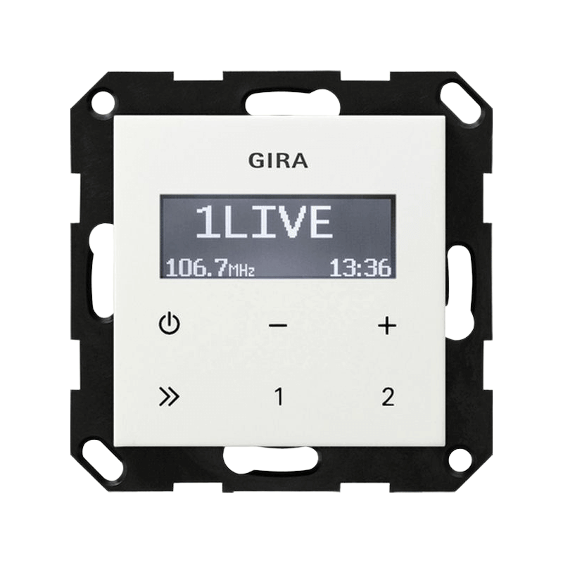 Gira 228403 Unterputz-Radio – System 55, RDS, reinweiß glänzend