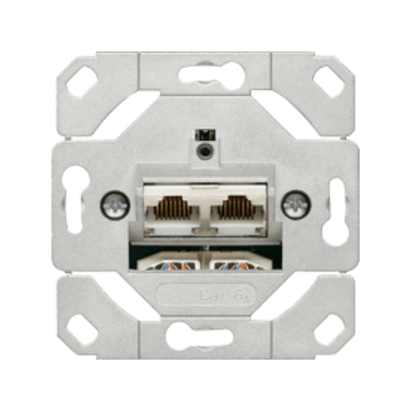 Gira 245200 Netzwerkdose – System 55, 2-fach, Cat.6a, RJ45