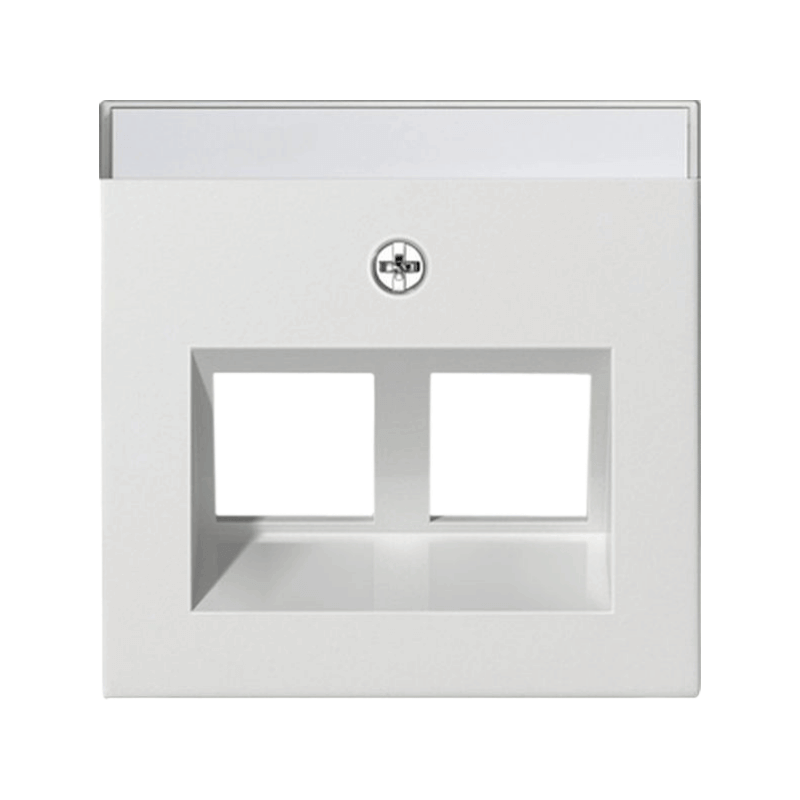 Gira 264003 Modular-Jack-Abdeckung – System 55, 2-fach, Beschriftungsfeld, reinweiß glänzend