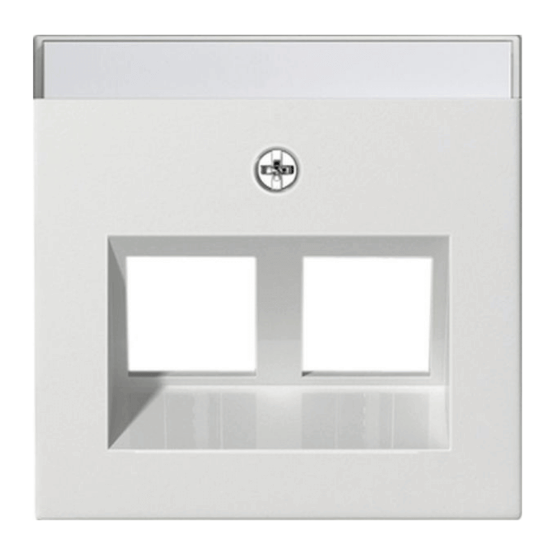 Gira 264027 Modular-Jack-Abdeckung – System 55, 2-fach, Schriftfeld, reinweiß seidenmatt
