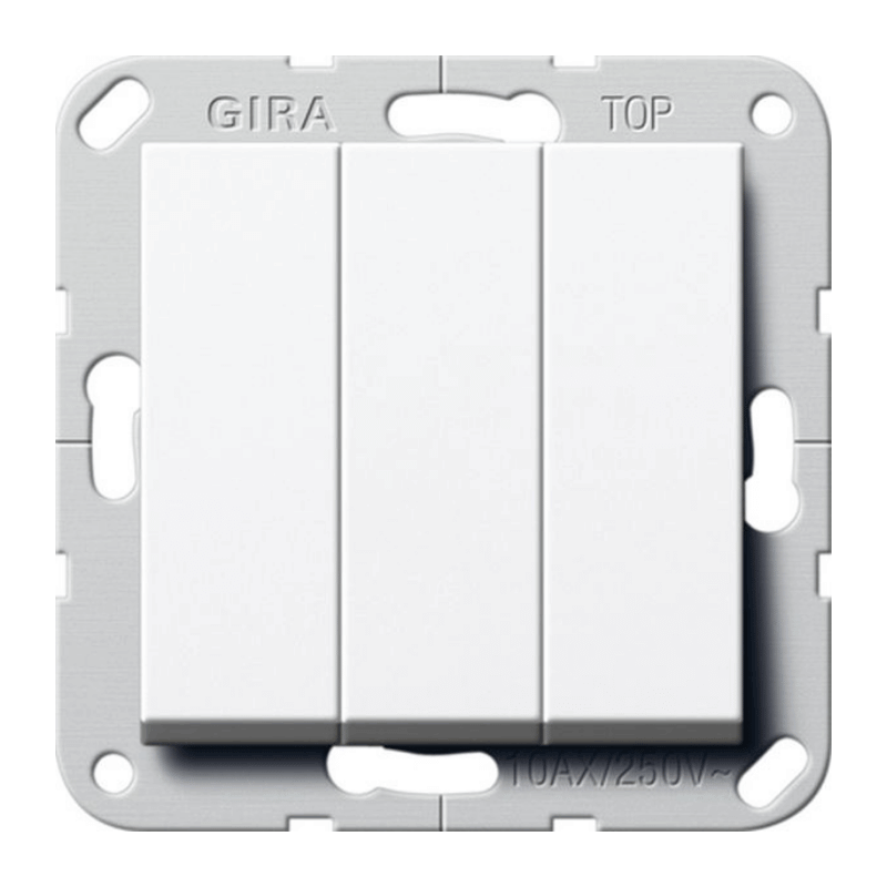 Gira 283203 Wippschalter – System 55, Wechselschalter, 3-fach, reinweiß glänzend