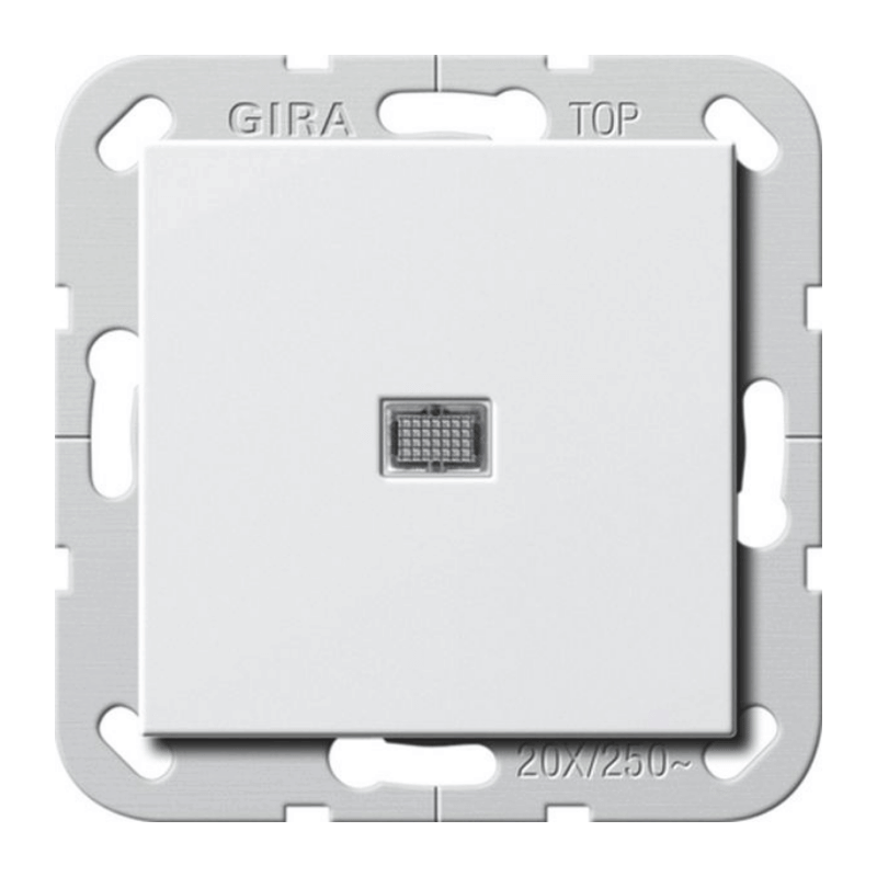 Gira 283403 Kontrollschalter – System 55, Ausschalter, 2-polig, GB, reinweiß glänzend