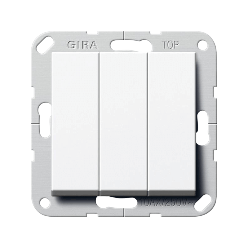 Gira 284403 Taster – System 55, 3-fach, Schließer, reinweiß glänzend