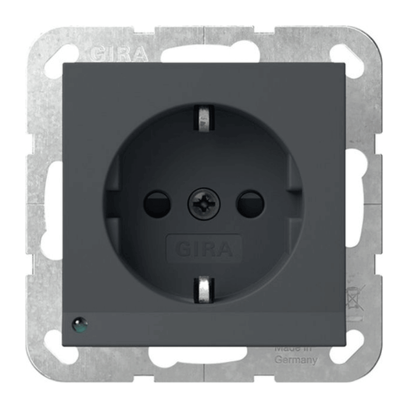 Gira 417028 Schuko-Steckdose – System 55, Orientierungslicht, Berührungsschutz, anthrazit