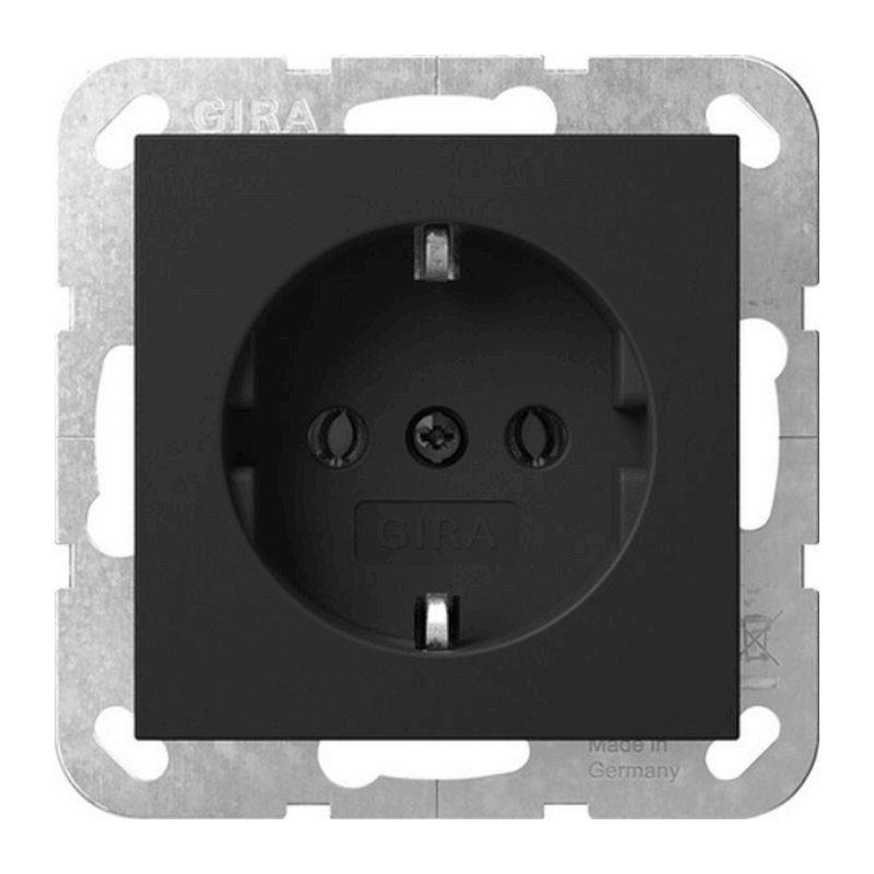Gira 4188005 Schuko-Steckdose – System 55, Standard, schwarz matt