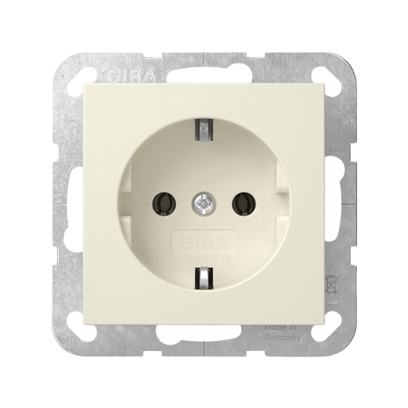 Gira 418801 Schuko-Steckdose – System 55, 16A 250V, cremeweiß glänzend