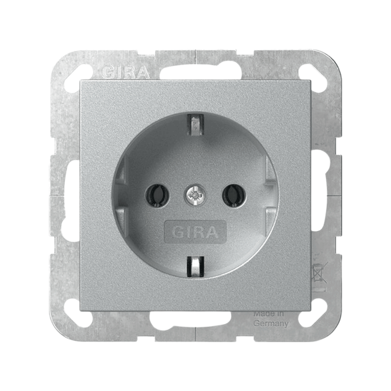 Gira 418826 Schuko-Steckdose – System 55, 16A 250V, aluminium