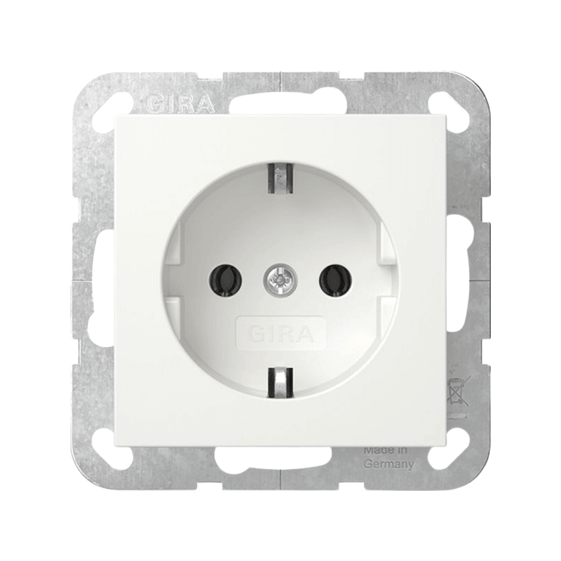 Gira 418827 Schuko-Steckdose – System 55, 16A 250V, reinweiß seidenmatt
