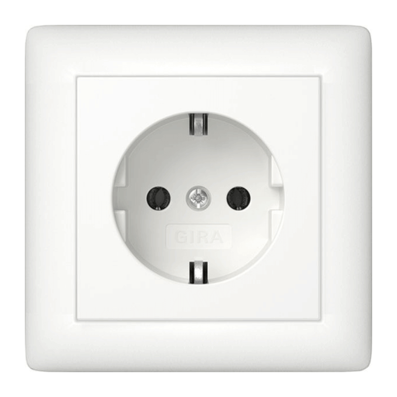Gira 444027 Schuko-Steckdose – System 55, 1-fach, reinweiß seidenmatt