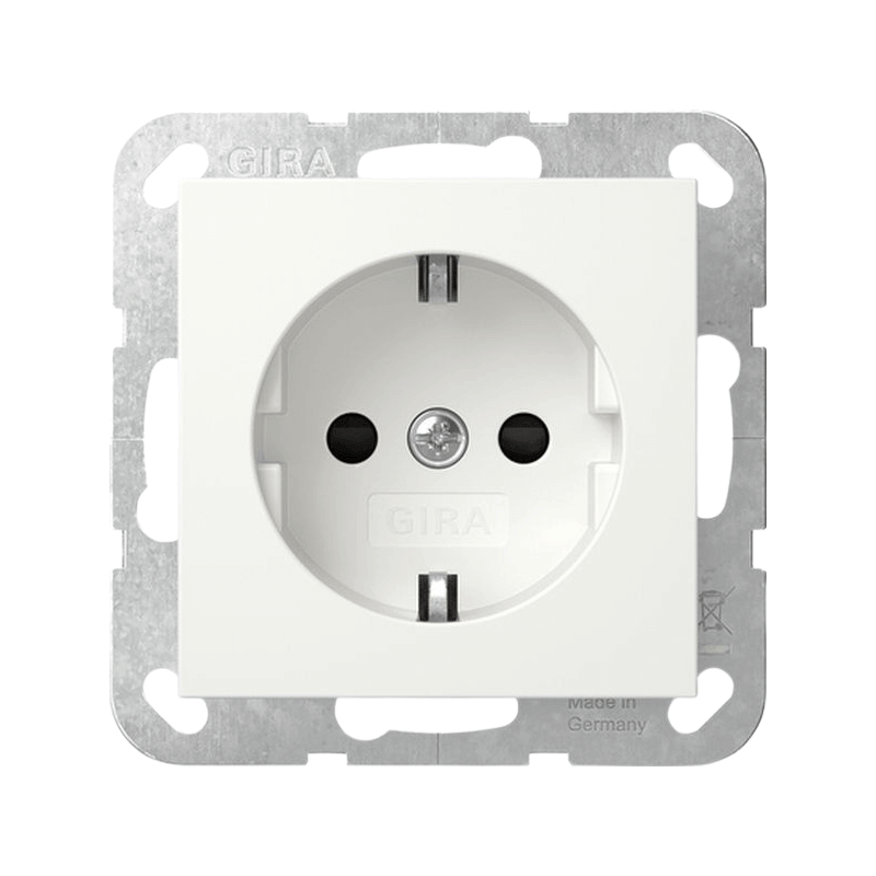 Gira 445303 Schuko-Steckdose – System 55, 16A 250V, Berührungsschutz, reinweiß glänzend