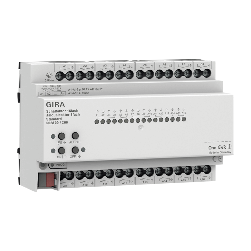 Gira KNX Universalaktor 502800 – OneKNX, 16-fach/8-fach, 16 A, REG