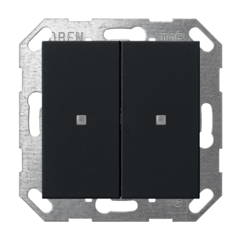 Gira KNX-Tastsensor 5173005 – System 55, OneKNX, 2-fach, schwarz matt