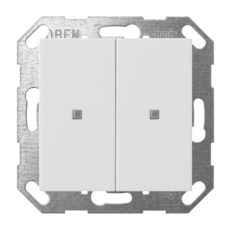 Gira KNX-Tastsensor 517327 – System 55, OneKNX, 2-fach, reinweiß seidenmatt