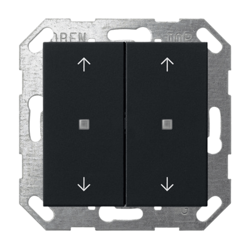Gira KNX-Tastsensor 5174005 – System 55, 2-fach, 4 Pfeile, schwarz matt