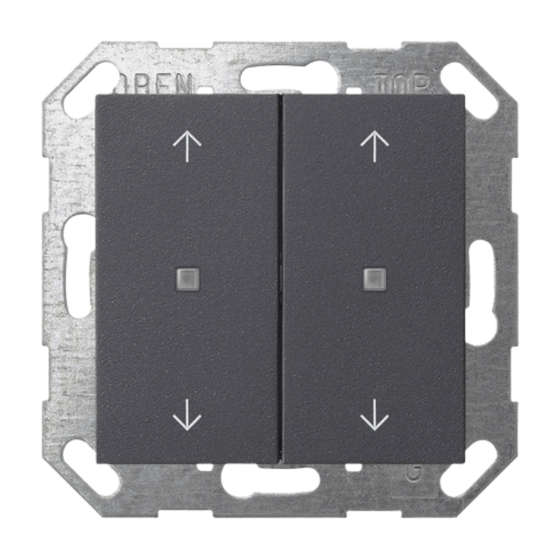 Gira 517428 KNX-Tastsensor – System 55, 2-fach, 4 Pfeile, anthrazit
