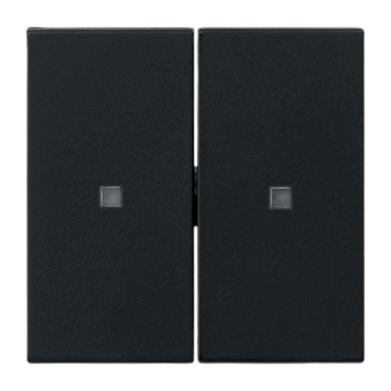 Gira Bedienaufsatz 5369005 2-fach mit LEDs Schwarz matt System 55 S3000