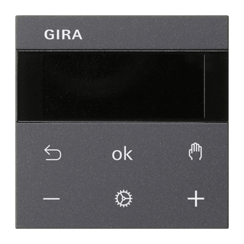Gira 539428 Raumtemperaturregler – System 3000, Display, Bluetooth, anthrazit