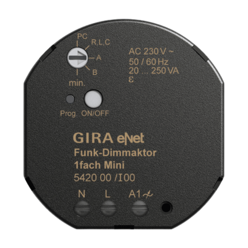 Gira eNet-Dimmaktor 542000 – 1-fach, UP, 20-250 W, Funk, REG