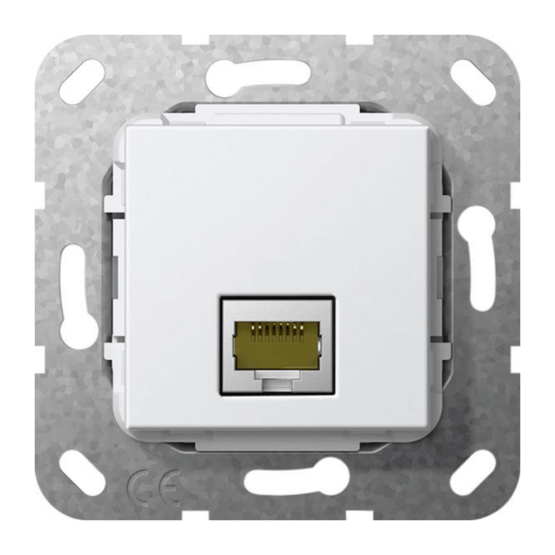 Gira 569603 Cat.6A 10 Gbit Einsatz – 1 x RJ45, LSA+, reinweiß glänzend