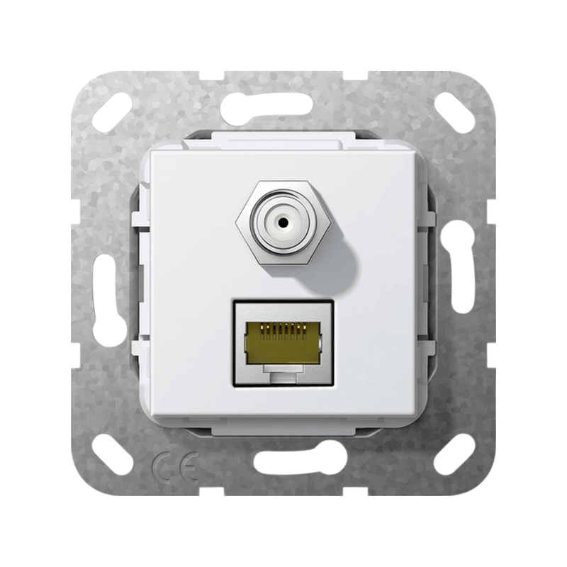 Gira 569703 Kommunikationseinsatz Modular Jack – RJ45/F-Buchse, LSA+/Kupplung, reinweiß glänzend