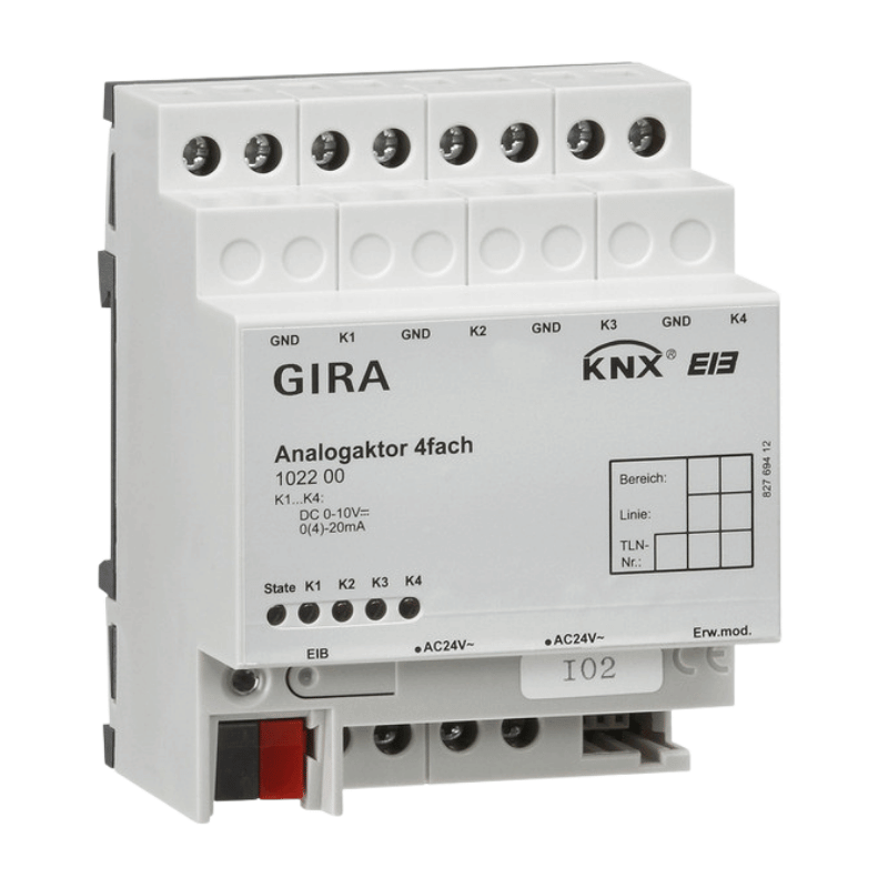 Gira KNX-Analogaktor 102200 4-fach REG mit integrierter Busankopplung