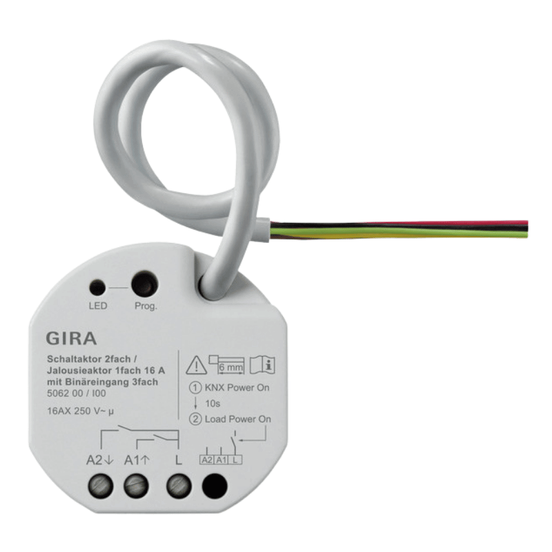 Gira KNX-Jalousieaktor 506200 1-fach mit 3 Binäreingängen 16 A Unterputz für KNX Gira One