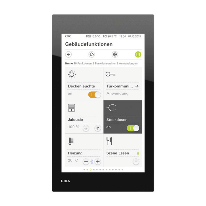 Gira KNX-Touchpanel 207705 – G1, 24 V, Glas, schwarz