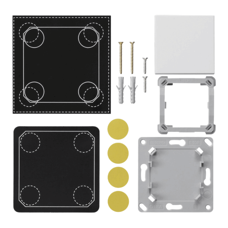 Gira Montageset EnOcean Funk Wandsender 823103 – System 55, 1-fach, reinweiß glänzend